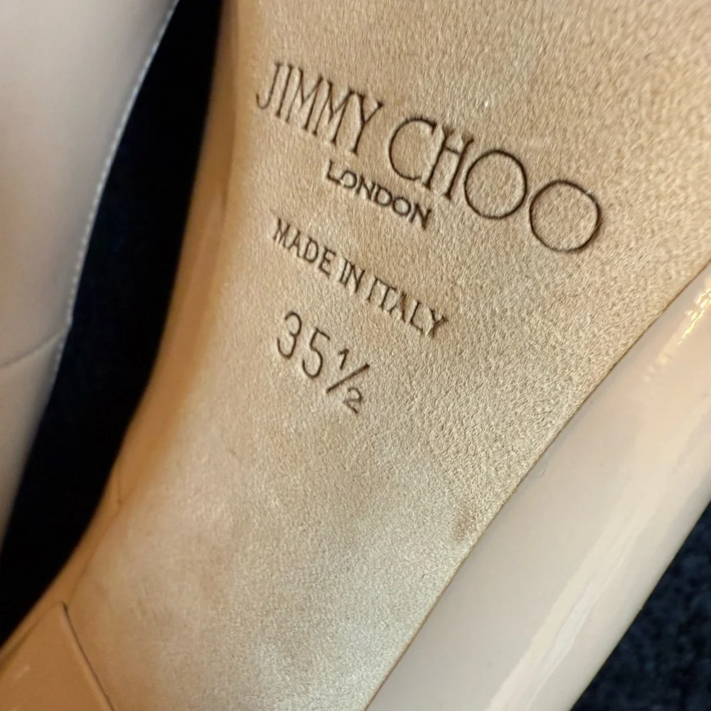 Jimmy Choo Cream Heels Elegant Patent Leather- worn once! - Picture 6 of 6